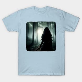 Girl in dark forest fantasy T-Shirt